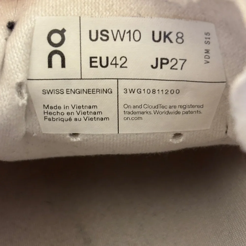 ON Cloudmonster Void Shoes White Women Size 10 Running Athletic Gym Comfort Walk